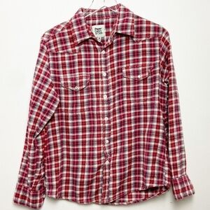 PAPER DENIM CLOTH | Red Plaid Flannel Western